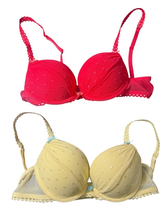 Adore Me Other - Adore Me Polka Dot Push Up Bra Set 36B Red + Yellow No Size Tags Bundle